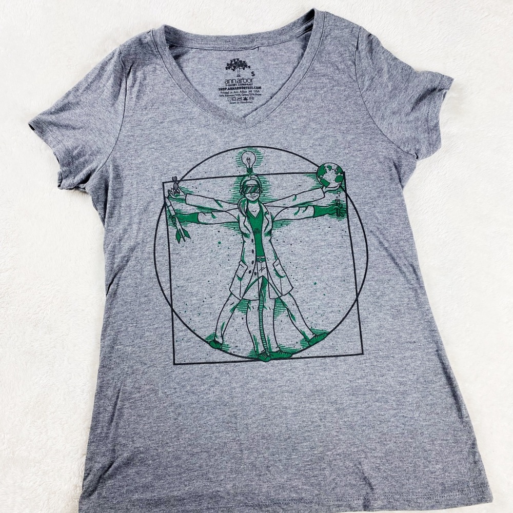 Ann Arbor Scientist Lady Cool Girl STEM Teacher T-Shirt Women Size Small
